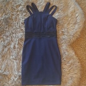 Navy blue bodycon mini dress